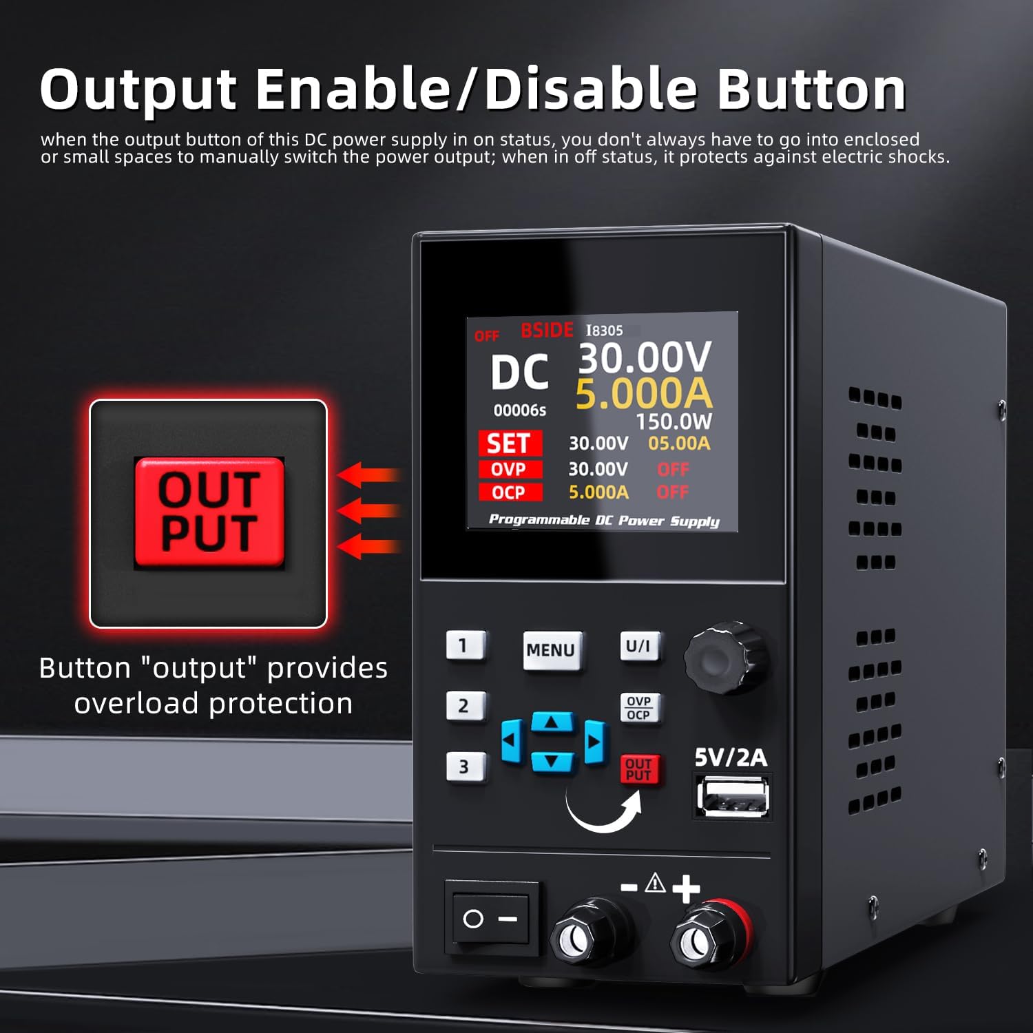 BSIDE DC fuente de alimentació - Programmable Dc Power Supply 30V 10A reseña y precio