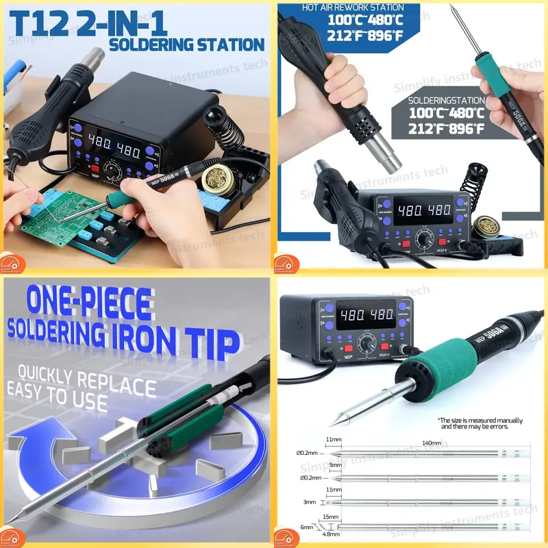 Estación de Soldadura de 775W  - Hot Air Rework Station T12 reseña y precio