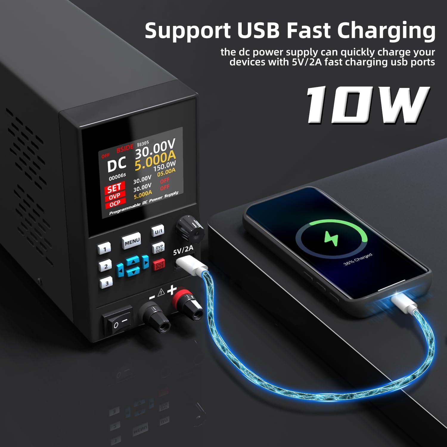 BSIDE DC fuente de alimentació - Programmable Dc Power Supply 30V 10A reseña y precio