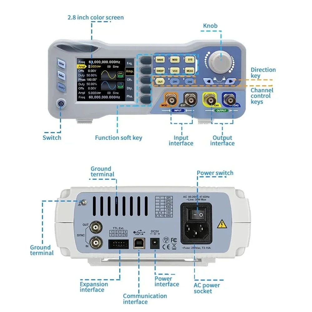 Generador de Señales de Forma  - Function Arbitrary Waveform Generator reseña y precio